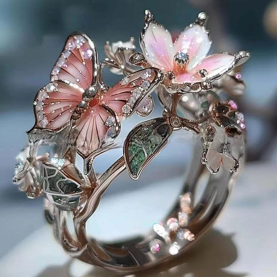 Faylinn - Anillo mariposa floral