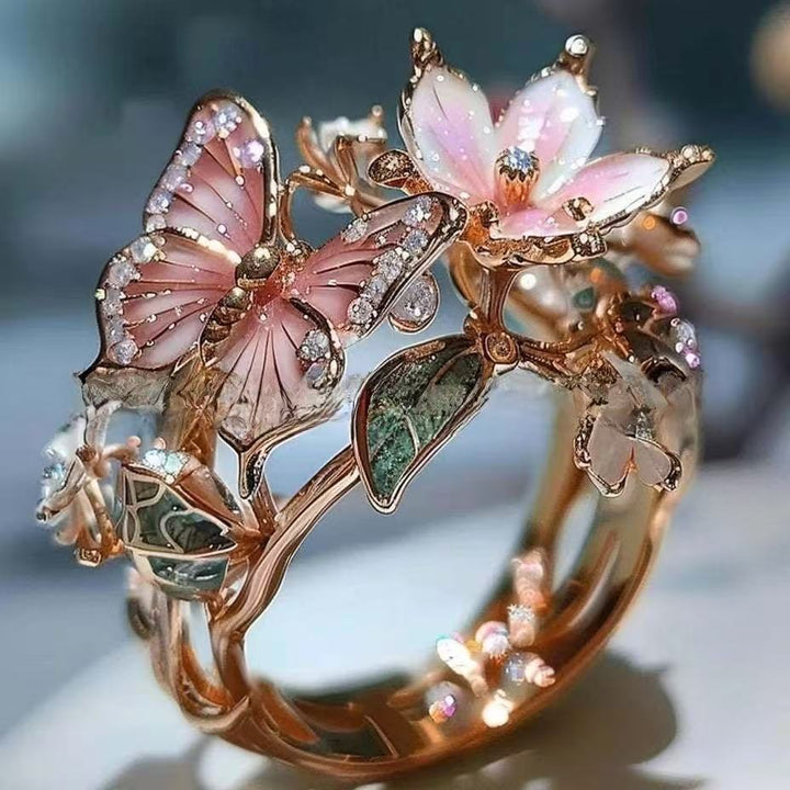 Faylinn - Anillo mariposa floral