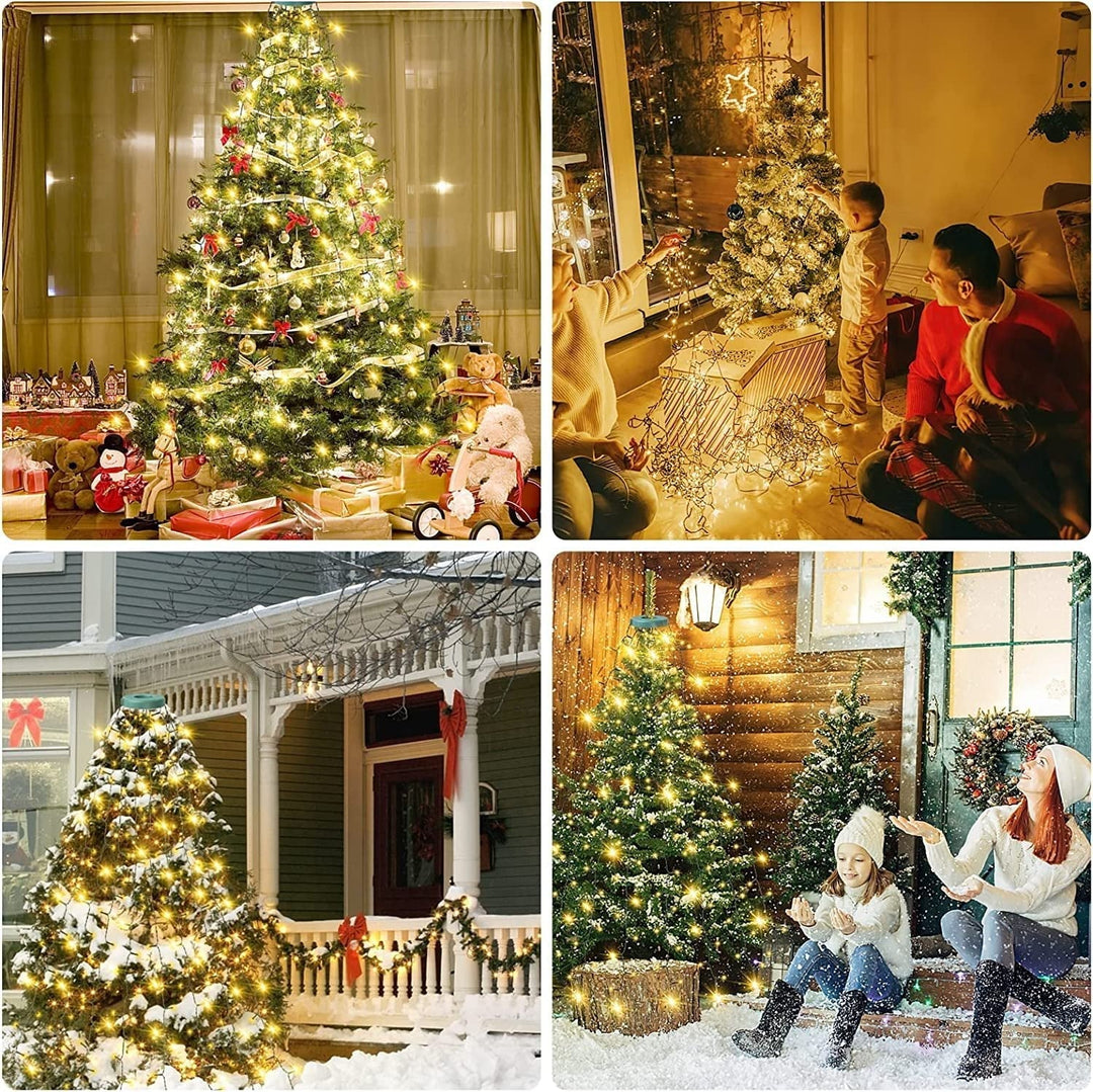 Kaerra - Anillo de luces de cascada para árbol de Navidad