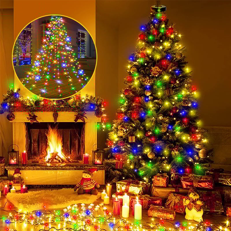 Kaerra - Anillo de luces de cascada para árbol de Navidad