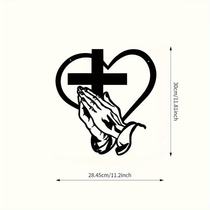 Clariel - Cuadro metálico con cruz y versículo bíblico