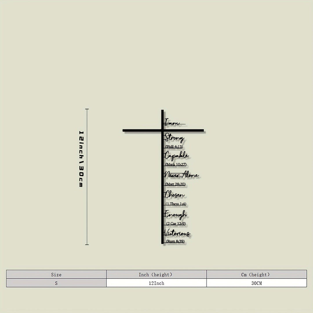 Clariel - Cuadro metálico con cruz y versículo bíblico