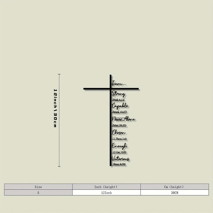 Clariel - Cuadro metálico con cruz y versículo bíblico